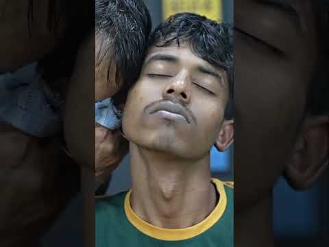 Wood Stick Ear Massage And Head Massage With Neck And Ear Cracking ASMR #shorts