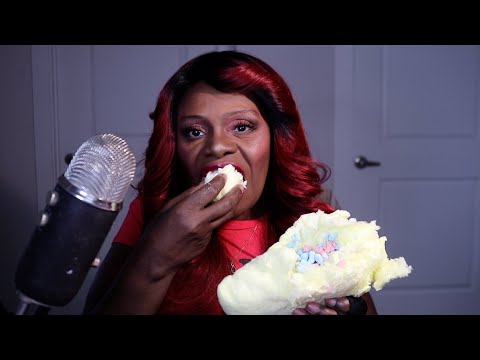 PEEPS COTTON CANDY MINI CRUNCHY MARSHMALLOWS ASMR EATING SOUNDS