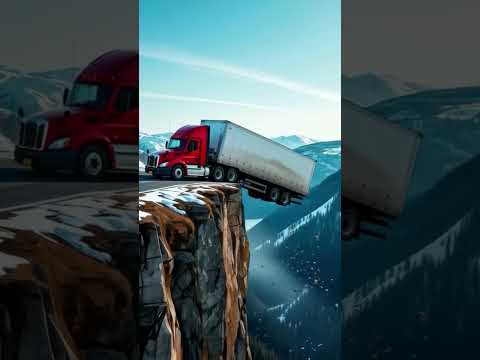 Will the truck be able to cross the road? / Truck sounds/ Asmr #relax #satisfyling #asmr #truck