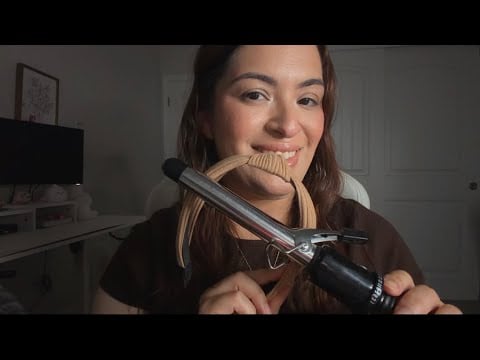 ASMR styling you hair- curls & hair band 🤎➰