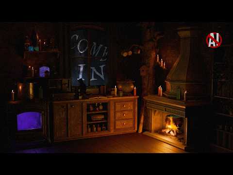 A 300-Year-Old Witch's House | fireplace, bubbling, soft wind, potion-making | ASMR Ambience | No AI