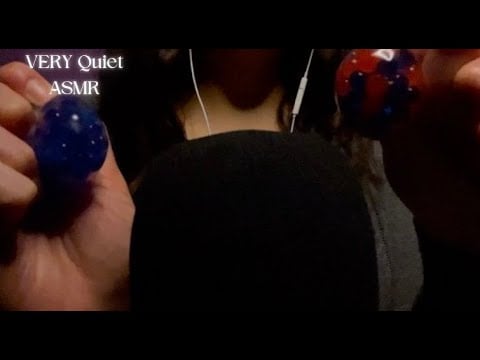 VERY Quiet ASMR Using Stress Balls (gentle tapping, inaudible whispering, & gentle plastic crinkles)
