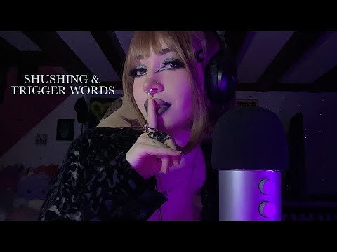 Shushing You & Repeating Trigger Words ASMR | Hand Movements, Finger Fluttering, Whispering