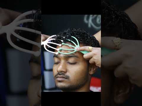 she doing rolling comb head massage | ASMR #shorts