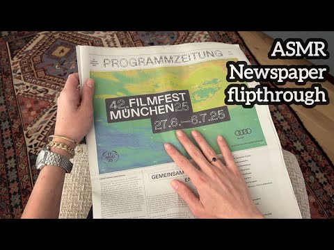 ASMR 🌙 Filmfest newspaper - Page turning & tracing (no talking)