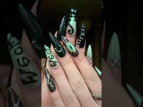 Black cat nails!!! #nails #pressonnails #nailart