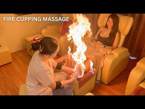 ASMR: Fire Foot Cupping Massage for Tension Relief! 🔥
