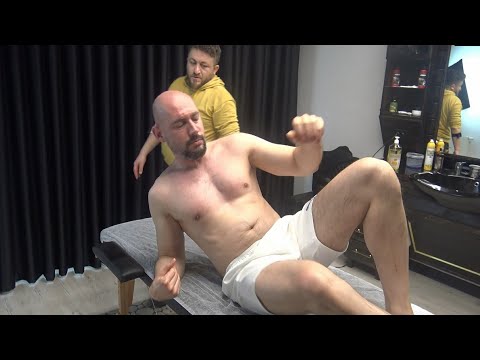 RELAXING CHEST AND BELLY MASSAGE - LOUD CRACKS - Asmr foot,ear,leg,back,waist,face,arm,head massage