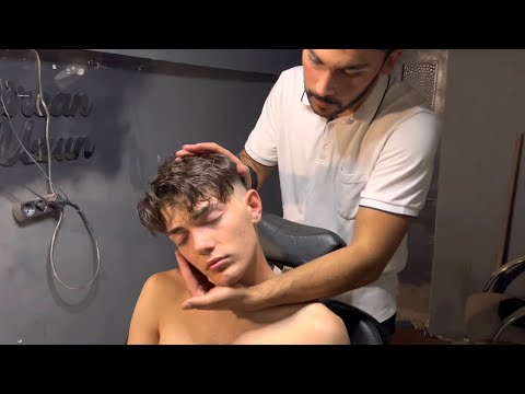 ASMR Stress Relief in Barber Shop - Asmr Body Massage ,Body Cracks