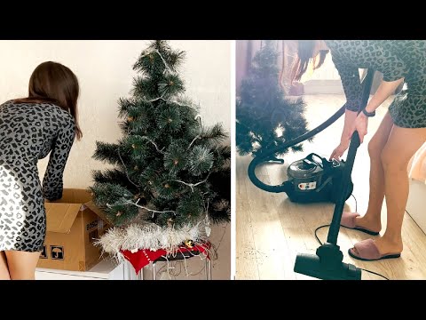 Friday cleaning. Christmas Tree Clean-Up. We use a bagless vacuum cleaner. Clean with me