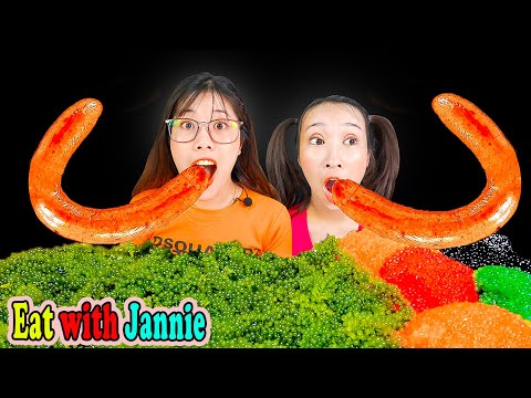 Mukbang Sea grapes Kielbasa Sausage 킬바사 소시지 바다포도 먹방 Eat with Jannie