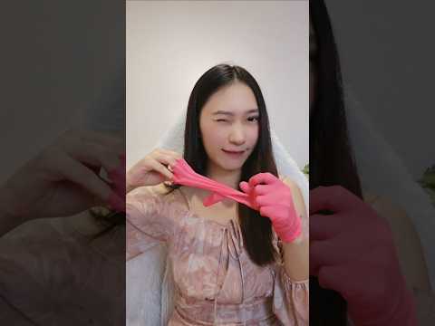 ASMR Pink Latex Gloves Girl 💗 #asmrsounds