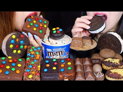 ASMR M&M'S ICE CREAM SUNDAE, CHOCOLATE CAKE, MARSHMALLOW, OREO ICE CREAM SANDWICH, BAKED TIRAMISU 먹방