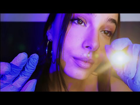 ASMR Giving YOU a Very Tingly Face Massage (gloves, light triggers, plucking, face touching..)