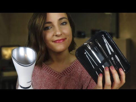 ASMR Blackhead Extraction + Facial Steam [Roleplay]