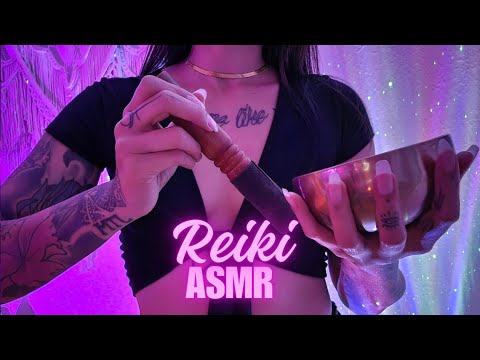 Reiki ASMR energy cleanse l hand movements l singing bowl l tapping l tingles