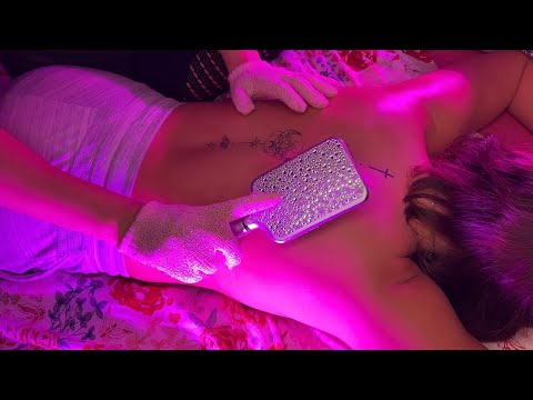 ASMR [Real Person] Back Massage & Whispering you to Sleep & Rain 😴deutsch Rückenmassage german