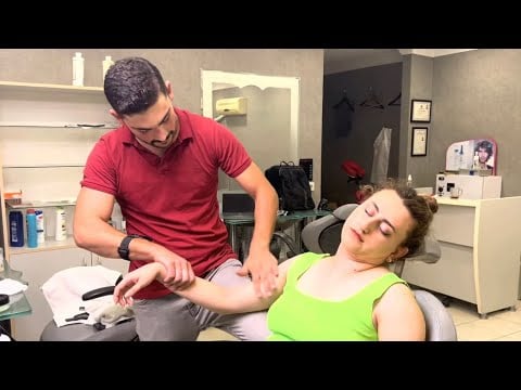 🌺ASMR Female massage body massage and Sleep Therapy (asmr for sleep) at Barber Shop