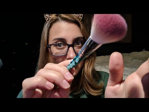 ASMR Personal Attention with a makeup Brush ~Telling you where i am brushing (veronica custom)