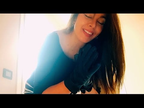 ASMR Leather gloves massage SPa - leather sounds - personal attention - Roleplay 
