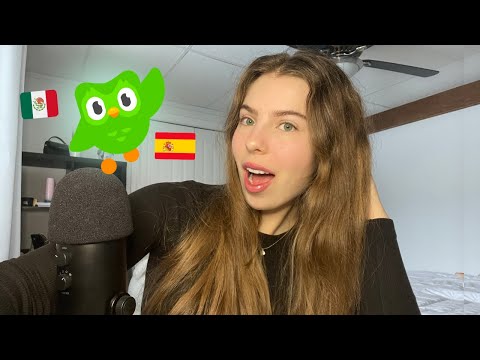 ASMR learning spanish words with duolingo / aprender espanõl con duolingo 🇪🇸