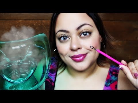 ASMR| Big Sis RP - Pampering You through Anxiety - Steam Facial, Blemish Removal & Brow Grooming