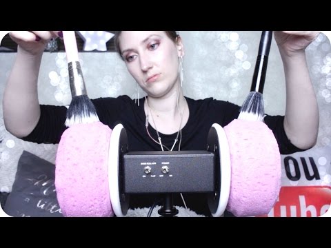 ASMR 3Dio Sponge Mic! Brushing, Squishing, Scratching, Crinkle Gloves, Fizzy Hair Mousse - Whispered