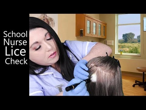 ASMR School Nurse Lice Check | Light Triggers, Scalp Check, Gloves, Whisper, Hair Parting