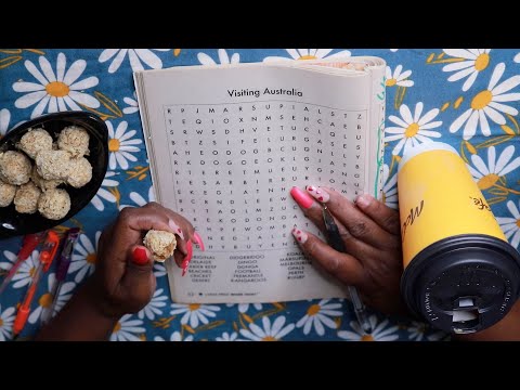 WORD HUNT VISITING AUSTRALIA COCONUT BALLS ASMR EATING SOUNDS