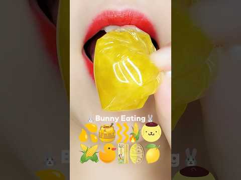 yellow emoji food eating sounds 노란색 이모지 먹방 asmr mukbang (sped up)