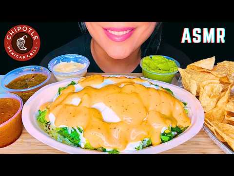 ASMR CHIPOTLE BURRITO BOWL (STEAK + CHICKEN) & CHIPS | EATING SOUNDS (NO TALKING)