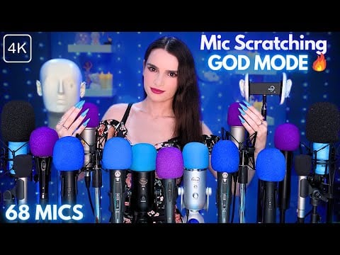 ASMR INSANE Mic Scratching CHALLENGE 🔥 GOD MODE 🔥 68 MICS & Nails 😱 INSTANT SLEEP - No Talking 4K