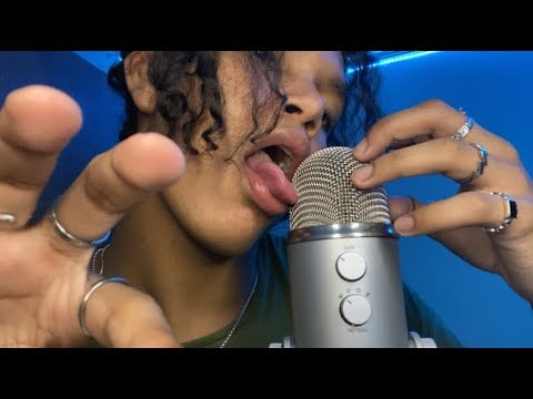 MY FIRST ASMR MOUTH SOUNDS SPIT PAINTING VIDEO + hand movements, hand sounds and inaudible whispers