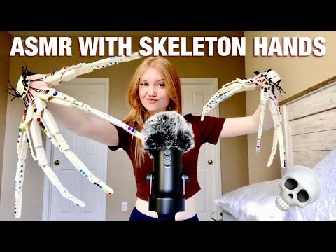 ASMR with crystal rhinestone skeleton hands / fingers !! *unique sounds, tapping & hand movements*