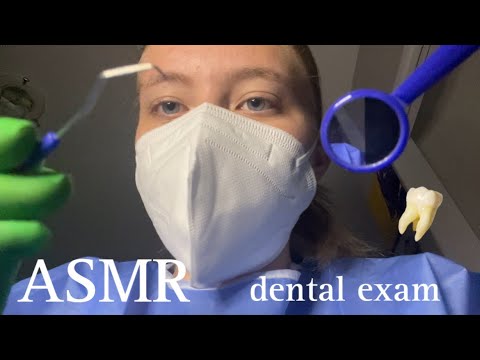 ASMR dental roleplay (with the green latex surgical/medical gloves)
