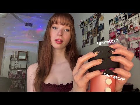 ASMR˙⋆✮ Fast & Aggressive Foam Mic Triggers w/ Visuals (Sc-Scratching, Tapping, Gripping +)
