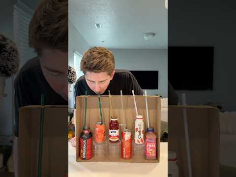 ASMR Can I Guess 6 Red Drinks Correctly? #eatingsounds