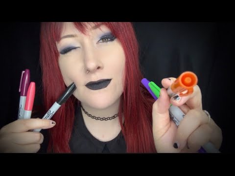 Goth Girl In The Back Of Class Draws On Your Face | ASMR