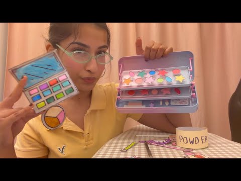 Asmr doing your paper squishy & real makeup 💄 
