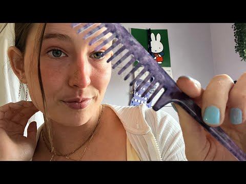 ASMR | Parting and playing with your hair like we’re kids again (giving you tingles) ✨