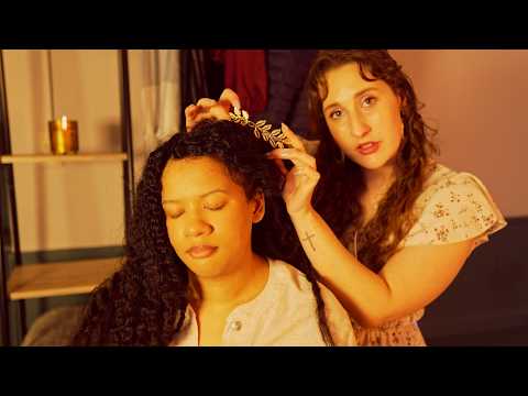 asmr 🎀 putting accessories in her hair 🎀 detailed attention