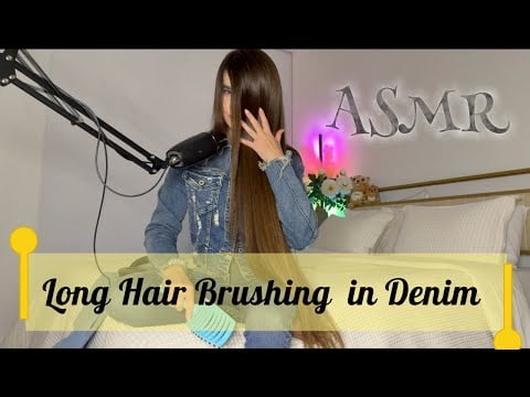 ASMR Denim Vibes: Brushing My Long Hair Over a Jeans Jacket