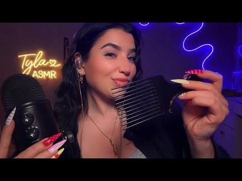 ASMR | C-C-C-Comb Hair Brushing & Scalp Scratching with Extra Long Nails 🪮✨