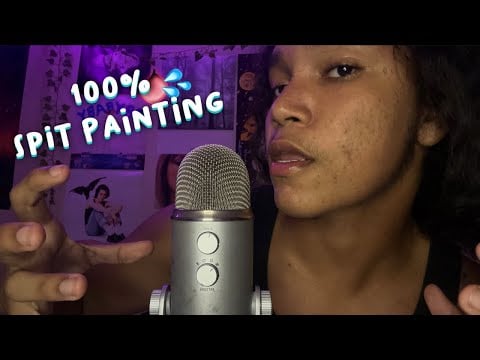 ASMR Tingly Mouth Sounds Triggers 🎨 (spit painting, tongue fluttering, inaudible)