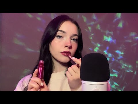 ASMR | Sticky Lip Gloss Application | Kisses, Mouth Sounds, Tapping