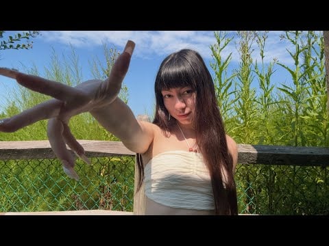 ASMR Outside | Mouth Sounds & Hand Movements (Ear to Ear)