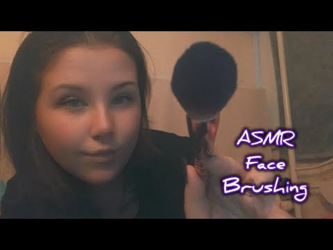 ASMR Face Brushing (Wet Mouth Sounds & Trigger Words) 