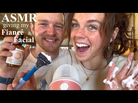 ASMR Doing my FIANCÉ’s Skincare 🫧