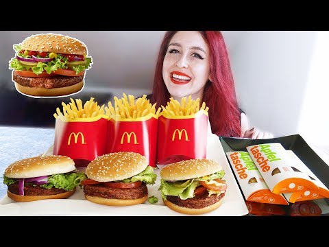 TRYING The New Vegan MCDONALDS BURGER | Full Face Eating Show 🍔🍟🥤