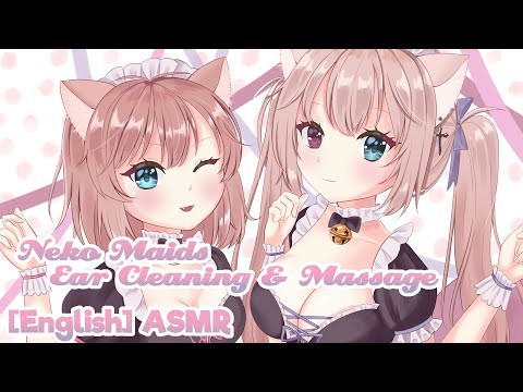 [ASMR] 💕 Twin Neko Maids Ear Cleaning & Massage 🎀 [Binaural] [Personal Attention]